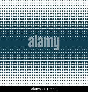 Isolated abstract dark blue dotted background. Round shape decorative backdrop. Stock Vector
