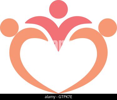 Isolated abstract pink color heart shape vector logo. Crown logotype. Love icon. Stock Vector