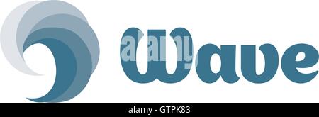 Isolated swirl wave vector logo. Water logotype. Ocean, sea element. Stock Vector