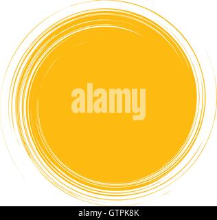 Sun backdrop. Vector web template. Orange round background. Stock Vector