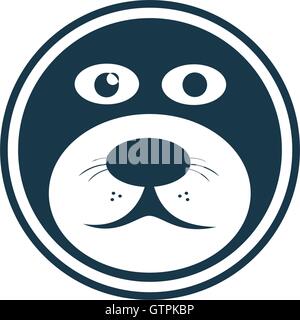 Seal face isolated logo. Vector abstrct icon. Universal blue color logo. Seal face vector illustration. Stock Vector