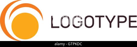 Isolated abstract round shape vector logo. Minimalistic yellow color sun image. Stock Vector