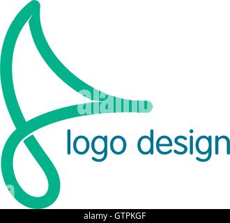 Abstract vector isolated logo. Monoline style logotype. Stock Vector