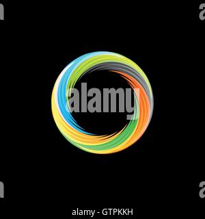 Abstract colorful isolated logo. Hurricane, tornado, vortex graphic logotype elemets. Vector illustrations. Stock Vector