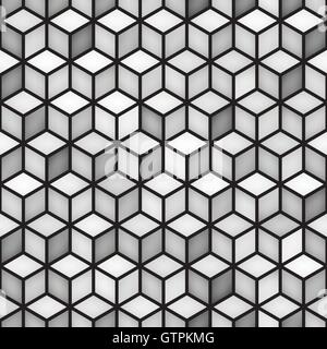 Vector Seamless Cube Shape Rhombus Grid Geometric Pattern Stock Vector