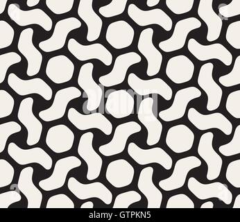 Vector Seamless Black and White Lattice Geometric Pattern Stock Vector