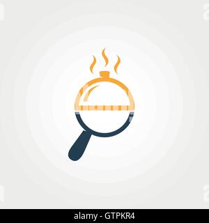 Cooking logo design template. Food vector illustration. Cooking orange color logo template. Food icon. Pan abstract logo. Stock Vector