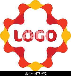 Unusual red vector cross. Abstract medical logo. Stock Vector