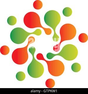 Vector isolated sun logo design template. Abstract dots symbol. Icon round shape. Stock Vector