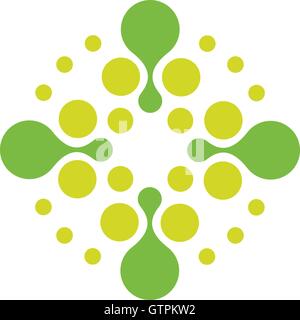 Vector isolated sun logo design template. Abstract dots symbol. Icon round shape. Stock Vector