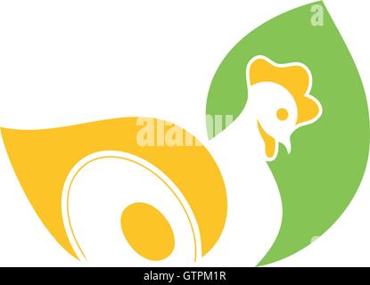 Abstract stylized ogo, icon template. Hen design, egg icon. Logo vector. Logo template. Leaf design. Egg template. Logo abstract Stock Vector