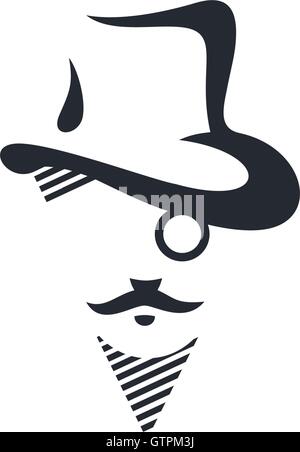 Gentleman logo. Gentleman isolated on white background. Gentleman vector icon illustration. Gentleman isolated vector. Gentleman Stock Vector