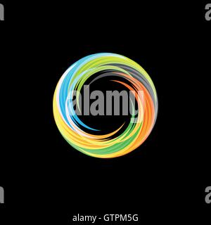 Abstract colorful isolated logo. Hurricane, tornado, vortex graphic logotype elemets. Vector illustrations. Stock Vector