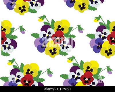 Vector pansies background Stock Vector