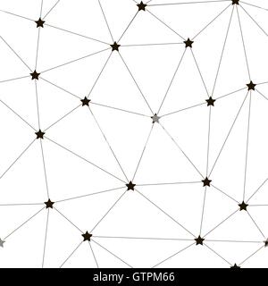 Vector polygon abstract background of the triangles with the points in the nodes. Seamless lowpoly style texture. Translucent tr Stock Vector