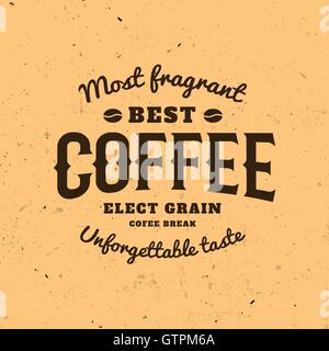 Isolated coffee logo. Retro style logotype. Modern font. Calligraphic writing. Stock Vector