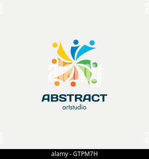 Isolated abstract colorful people vector logo. Human silhouette ...
