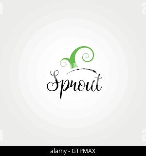 Natural sprout vector unusual logo. Sprout abstract logo. Sprout icon isolated. Fun sprout, green sprout, isolated sprout vector Stock Vector