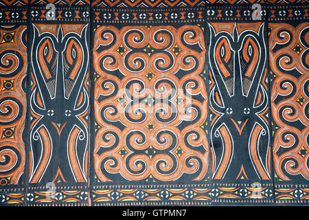 Toraja handcraft at Traditional House called Tongkonan. Stock Photo