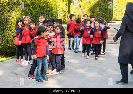 Eram Garden (Bāq e Eram) is a historic Persian garden in Shiraz, Iran.The garden, and the building within it, are located at the northern shore of the Khoshk River in the Fars province. Stock Photo