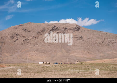 A nomadic Qashqai family living in a tent in Fars Province, Iran. Stock Photo