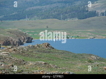 Cape hadarta.Maloe More Strait View, Baikal lake Stock Photo
