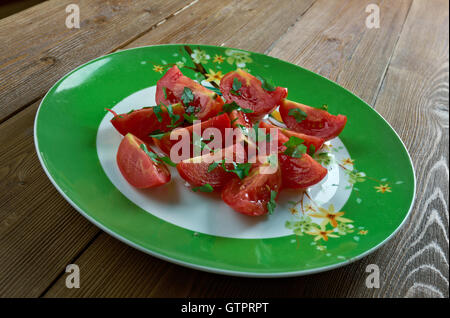 Banadura Salata B Kizbara - Tomato and Coriander Salad. Algerian Food Stock Photo