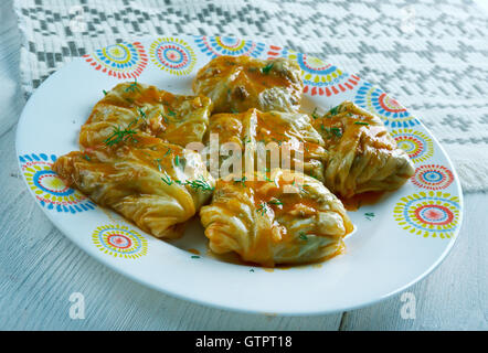 cabbage Tolma  Georgian style-  stuffed vegetable dishes. Stock Photo