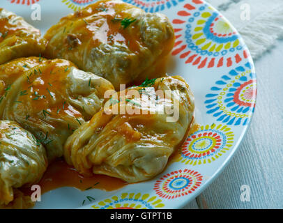 cabbage Tolma  Georgian style-  stuffed vegetable dishes. Stock Photo