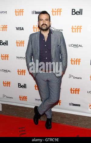 Toronto, ON. 9th Sep, 2016. Nacho Vigalondo at arrivals for COLOSSAL Premiere at Toronto International Film Festival 2016, Ryerson Theatre, Toronto, ON September 9, 2016. © James Atoa/Everett Collection/Alamy Live News Stock Photo