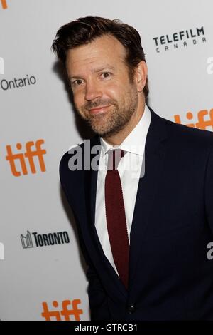 Toronto, ON. 9th Sep, 2016. Jason Sudeikis at arrivals for COLOSSAL Premiere at Toronto International Film Festival 2016, Ryerson Theatre, Toronto, ON September 9, 2016. © James Atoa/Everett Collection/Alamy Live News Stock Photo