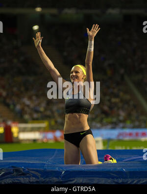 BRUSSELS, BELGIUM - SEPTEMBER 9: Sandi Morris of the USA winning the women's Pole Vault at the AG Insurance Memorial Van Damme IAAF Diamond League meeting at King Baoudoin stadium of Brussels on September 9, 2016 in Brussels, Belgium Credit:  Gary Mitchell/Alamy Live News Stock Photo