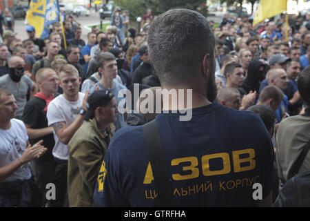 Kiev, Ukraine. 10th Sep, 2016. Kyiv Pechersk District Court gave bail MPs Bielecki and head Petrenko Kiev CC ''Azov'' Sergei Filimonov. This is the correspondent of ''112 Ukraine'' on the TV channel.''Picked as a preventive measure for the civilian leader of Azov housing in Kyiv Sergey Filimonov. He was given bail two deputies - Andrew Bielecki and Oleg Petrenko, '' - said the correspondent.Thus Pechersk court granted the request of the defense. Instead, prosecutors requested the preventive measure in the form of detention for 60 days. Credit:  ZUMA Press, Inc./Alamy Live News Stock Photo