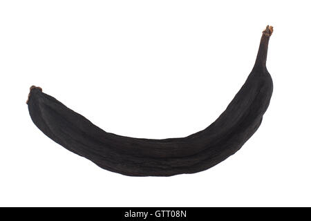 Top view of black dried banana on white background Stock Photo