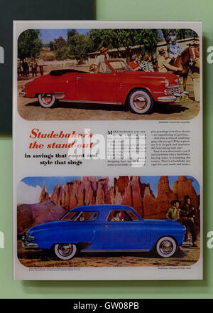 1949 Studebaker cars in advertisement - USA Stock Photo