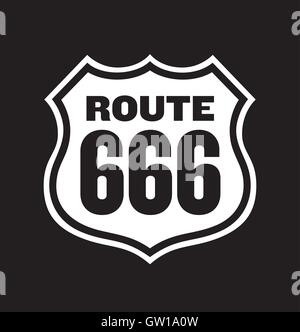 Get Your Kicks On Route 666 vector design Stock Vector