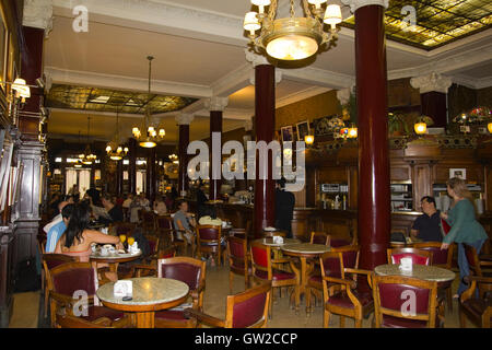 Cafe Tortoni, in May avenue, Buenos Aires, Argentina.  CafŽ Tortoni is the oldest coffee most famous Buenos Aires.  BUENOS AIRES Stock Photo