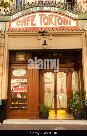 Cafe Tortoni, in May avenue, Buenos Aires, Argentina.  Café Tortoni is the oldest coffee most famous Buenos Aires. Stock Photo