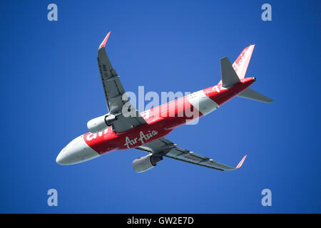 CHIANGMAI, THAILAND - SEPTEMBER  4  2016:  HS-BBM Airbus A320-200 of Thaiairasia. Morning Take off from Chiangmai airport. Stock Photo