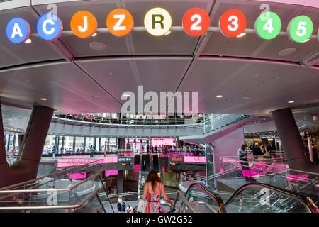 New York City,NY NYC Lower Manhattan,Financial District,Fulton Center,MTA,subway,transit center,hub,retail complex,shopping mall,Westfield Corporation Stock Photo