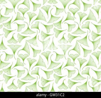 Ginkgo biloba leaves seamless pattern on white background Stock Vector