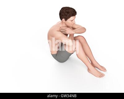 Person doing sit ups, illustration. Stock Photo