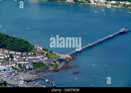 Aerial view of Bangor Pier, North Wales, Stock Photo