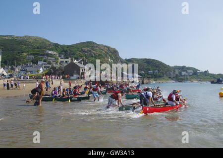 Start of Barmouth Psddle Fest, Wales Stock Photo