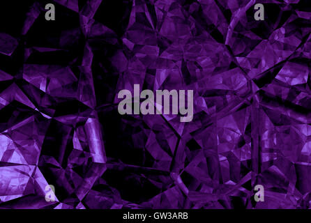 An abstract dark purple background with a pattern of crystals, lines and spots. Can be used as a wallpaper. Stock Photo