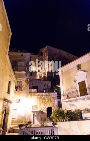 details night shot of the city of Amantea, Calabria Italy. Stock Photo