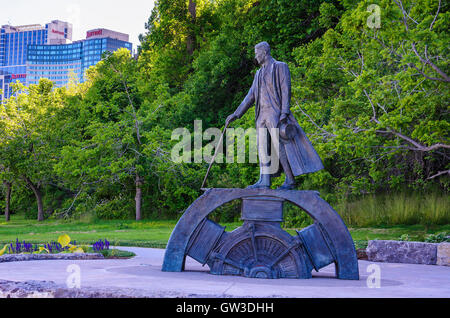 The statue of Nikola Tesla, a Serbian American inventor, electrical ...