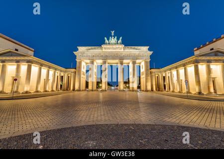 The famous Brandenburger Tor in Berlin, Germany, at night