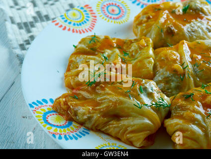 cabbage Tolma  Georgian style-  stuffed vegetable dishes. Stock Photo