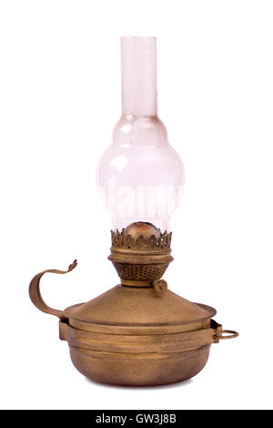 Old hurricane lamp isolated Stock Photo